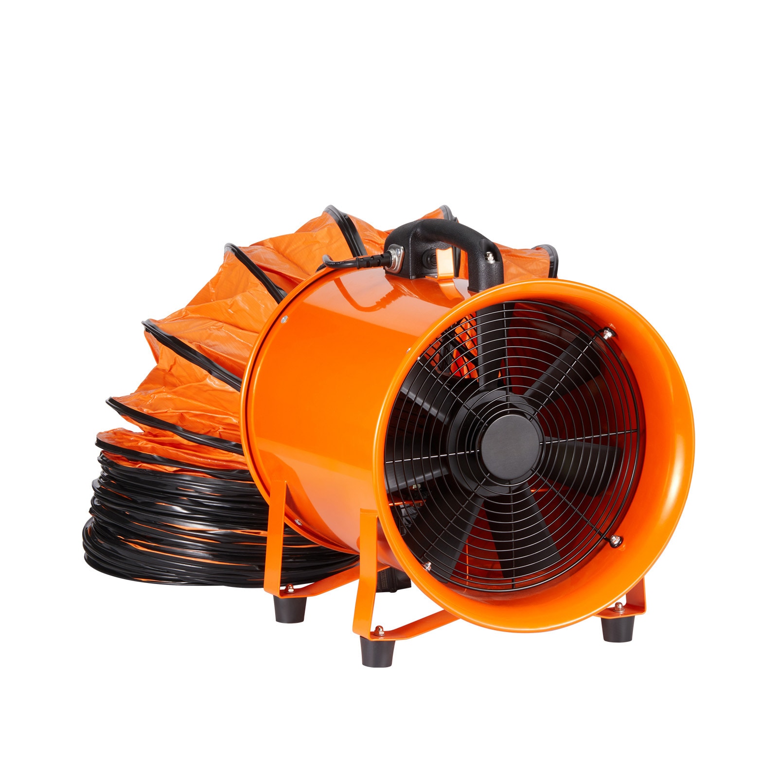 Portable Ventilator, 8 Inch Heavy Duty Cylinder Fan With 33ft Duct Hose, 195W Strong Shop Exhaust Blower 1070CFM, Industrial Utility Blower For Sucking Dust, , Home/Workplace_voghion.com